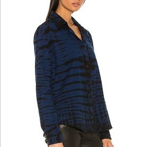 COTTON CITIZEN Santiago Bottom Down Shirt Small black and Blue
